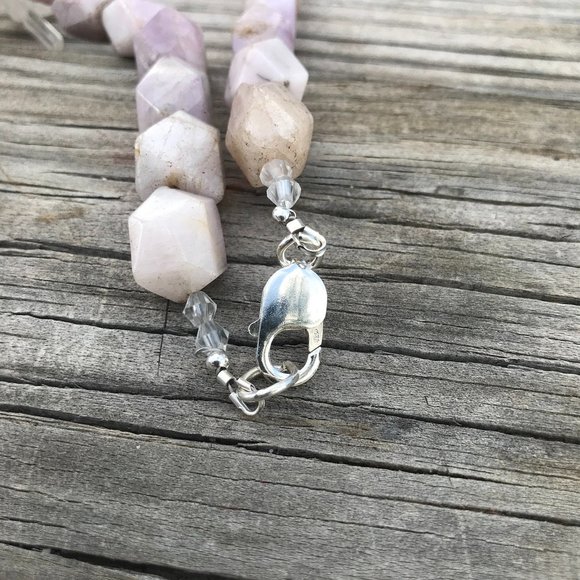 Goddess Necklace Genuine Quartz Crystal Pink Kunzite Solid Sterling Silver 925 - Picture 7 of 12